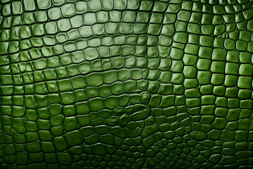 Texture of luxury green crocodile leather, dragon skin background - obrazy, fototapety, plakaty