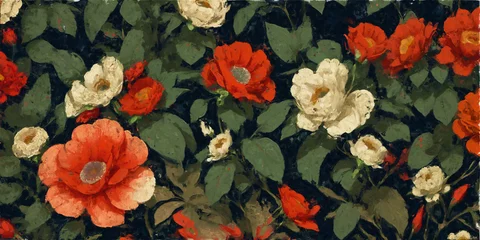Möbelaufkleber Beautiful oil painting floral illustration © yang