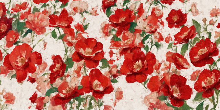 Beautiful oil painting floral illustration