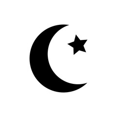 Islamic crescent icon. flat trendy style illustration on white background..eps
