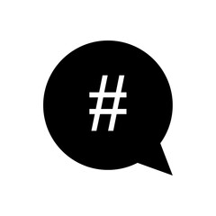 Hashtag icon in speech bubble.flat trendy style illustration on white background..eps