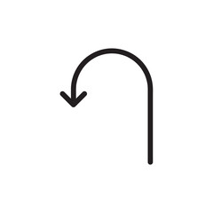 Arrow, direction, U Turn icon. Vector flat illustration on white background..eps