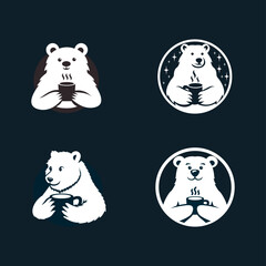 Polar Bear Coffee logo icon illustration design