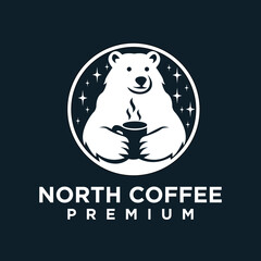 Polar Bear Coffee logo icon illustration design