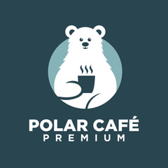 Polar Bear Coffee logo icon illustration design