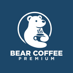 Polar Bear Coffee logo icon illustration design