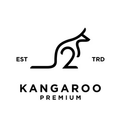 Set of kangaroo line logo icon design illustration