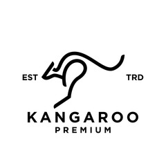 Set of kangaroo line logo icon design illustration