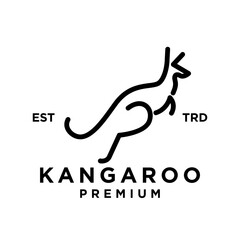 Set of kangaroo line logo icon design illustration