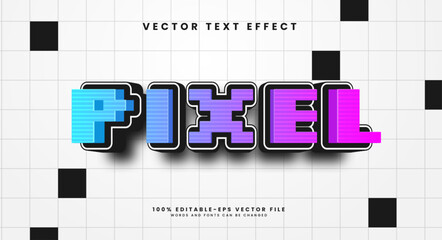 Pixel editable text style effect. Vector text effect with a futuristic technological concept.