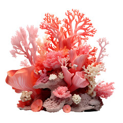 ocean coral isolated on a white background. Generative ai