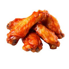 chicken wings on a white background. Generative ai.