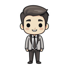 Cute kids businessman cartoon vector illustration
