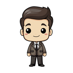 Cute kids businessman cartoon vector illustration