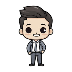 Cute kids businessman cartoon vector illustration