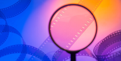 abstract color background with film strip