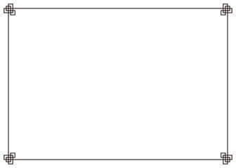  中華風フレーム　横向き　ベクター