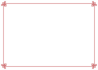 Obraz premium 中華風フレーム 横向き ベクター