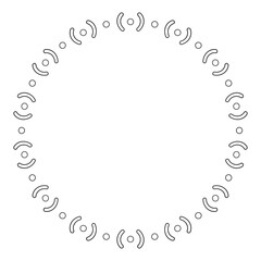 中華風の円形フレームのセット　アジア　ベクター