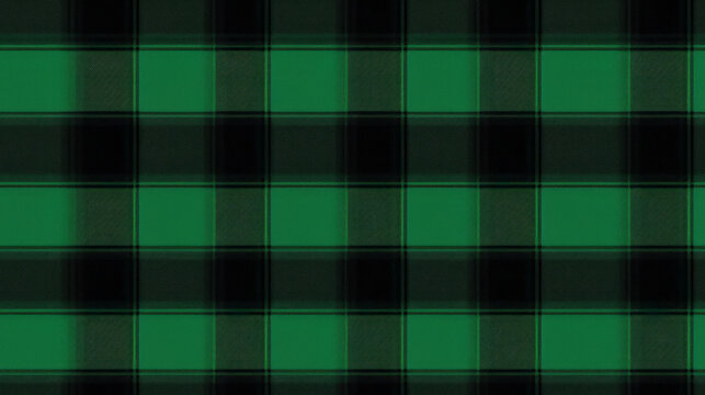 Green and Black Plaid Tartan Fabric