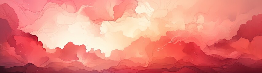 Abstract Red and Pink Cloudscape Banner