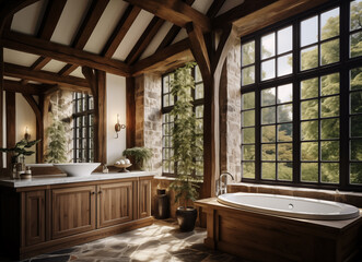 Germany castle luxury bathroom with traditional style