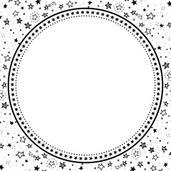 丸型のペンを使った手描きの星フレーム素材
