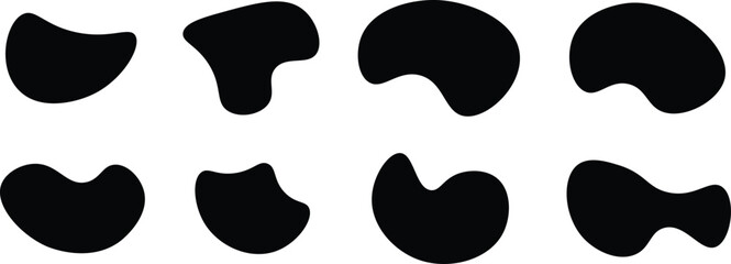 Liquid Shape Collection. Abstract Fluid Shape.