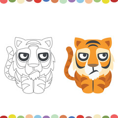 vector cute tigert cartoon coloring pages for 