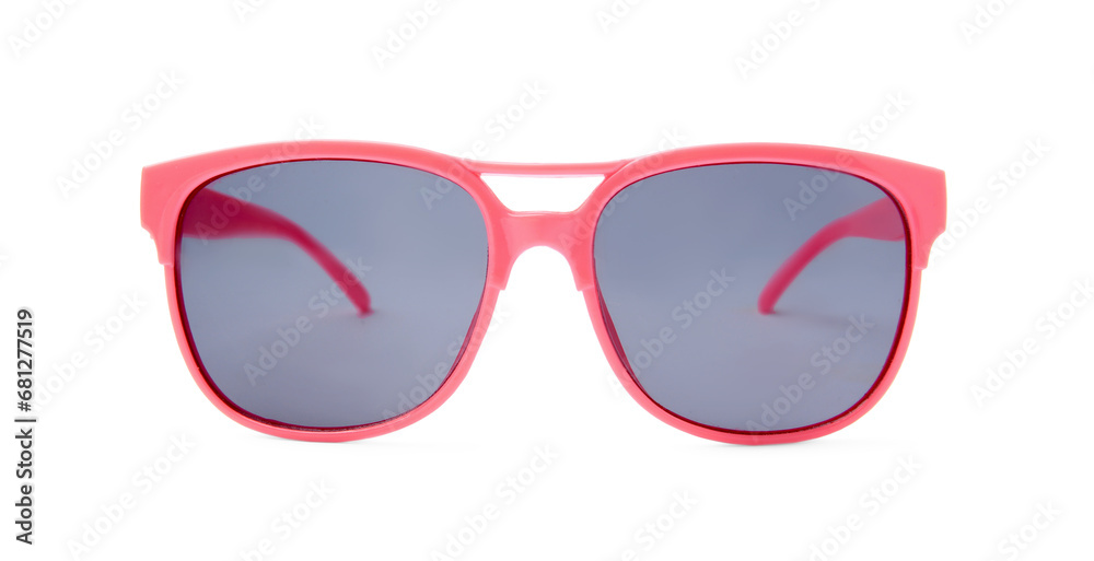 Poster Stylish sunglasses isolated on white. Modern accessory