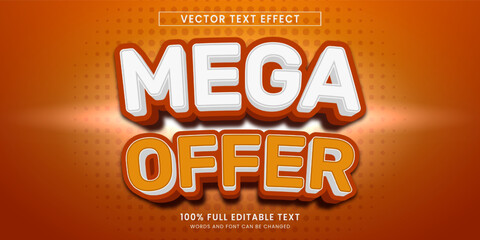 Vector design editable text effect, mega offer text style