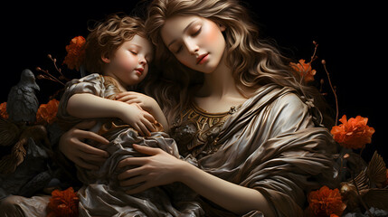 어린 에로스를 안고 있는 아프로디테