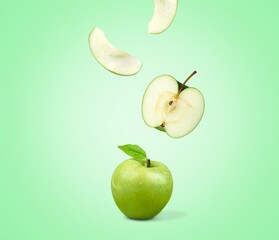 ripe fresh sweet green apples