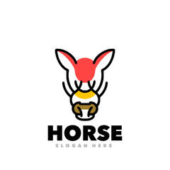 Horse line symbol logo 
