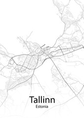 Tallinn Estonia minimalist map