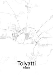 Fototapeta na wymiar Tolyatti Russia minimalist map