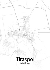 Tiraspol Moldova minimalist map