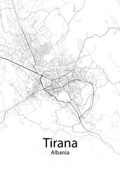 Tirana Albania minimalist map
