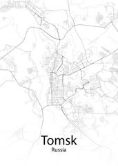 Fototapeta na wymiar Tomsk Russia minimalist map