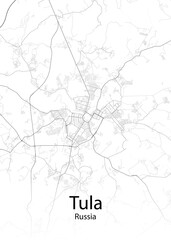 Tula Russia minimalist map - obrazy, fototapety, plakaty