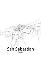 San Sebastian Spain minimalist map