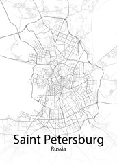Saint Petersburg Russia minimalist map