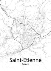 Saint-Etienne France minimalist map