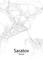 Saratov Russia minimalist map
