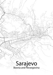 Fototapeta na wymiar Sarajevo Bosnia and Herzegovina minimalist map