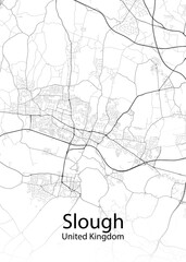 Fototapeta na wymiar Slough United Kingdom minimalist map
