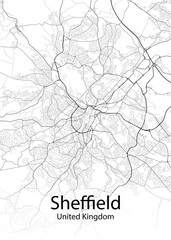 Sheffield United Kingdom minimalist map