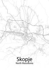 Skopje North Macedonia minimalist map