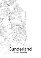 Sunderland United Kingdom minimalist map