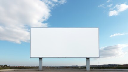 blank billboard against a cloudy sky  AI generated illustration